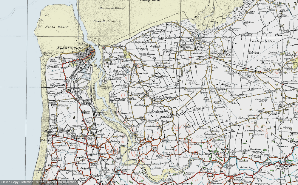 Old Map of Stalmine Moss Side, 1924 in 1924