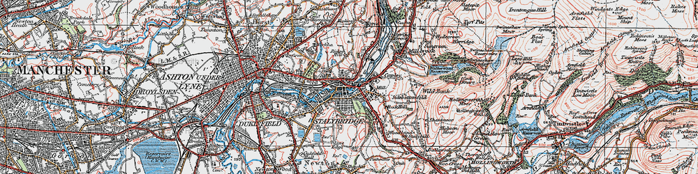 Old map of Stalybridge in 1924