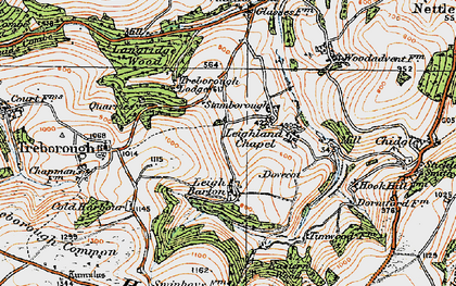 Old map of Brendon Hill in 1919