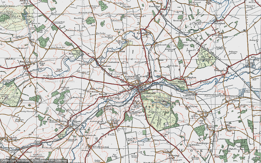 Old Map of Stamford, 1922 in 1922