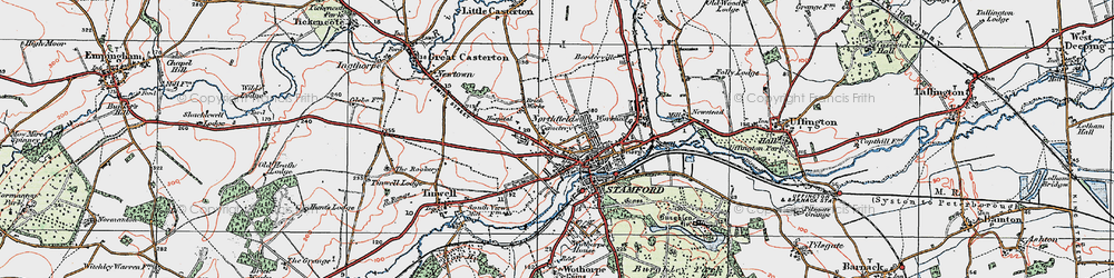 Old map of Stamford in 1922