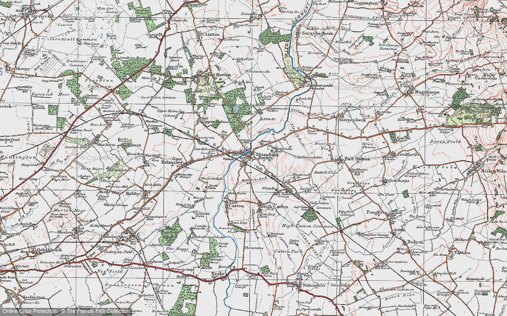 Old Map of Historic Map covering Buttercrambe Moor in 1924