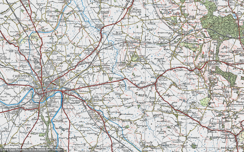 Old Map of Historic Map covering Stamford Mill in 1924