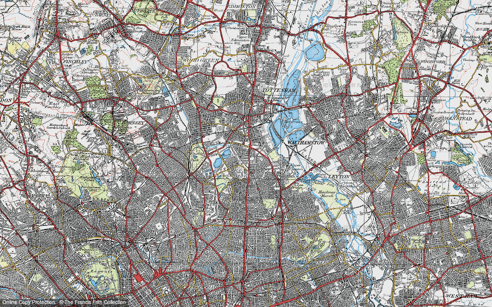 Old Map of Stamford Hill, 1920 in 1920