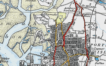 Old map of Stamshaw in 1919