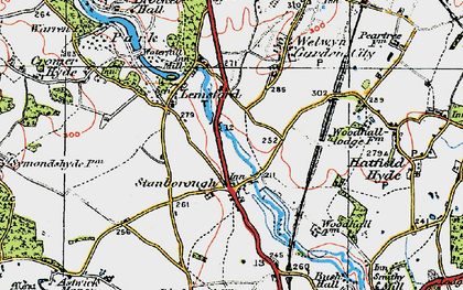 Old map of Stanborough in 1920