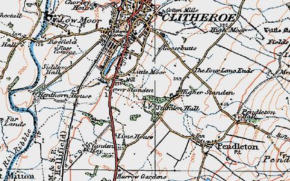 Old map of Standen Hall in 1924