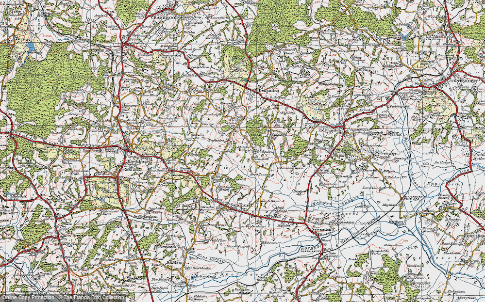 Old Map of Standen Street, 1921 in 1921