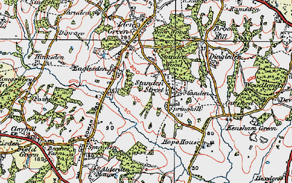 Old map of Standen Street in 1921