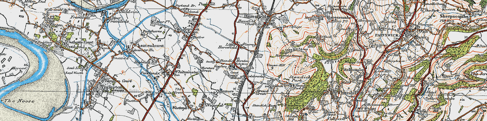 Old map of Standish in 1919