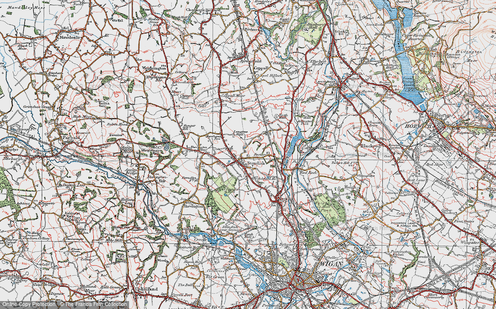 Old Map of Standish, 1924 in 1924