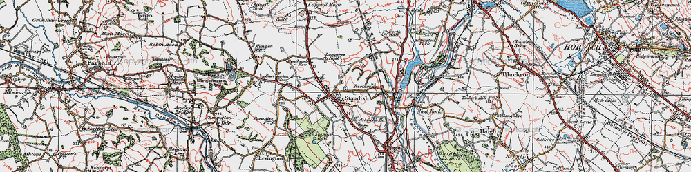 Old map of Standish in 1924