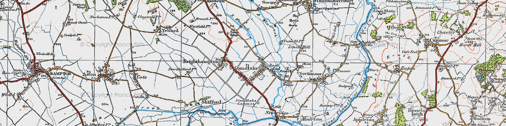 Old map of Standlake in 1919