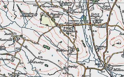 Old map of Standon in 1921