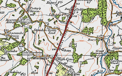 Old map of Standon Green End in 1919