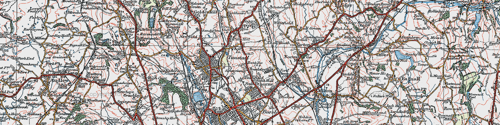 Old map of Stanfield in 1921