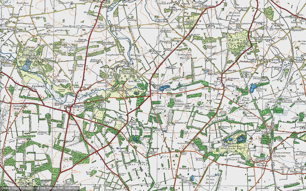 Old Map of Stanford, 1921 in 1921