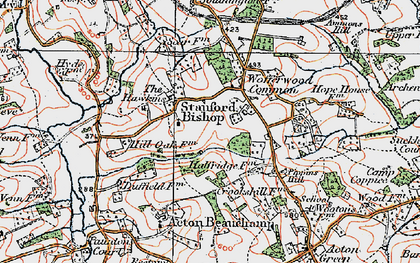 Old map of Stanford Bishop in 1920