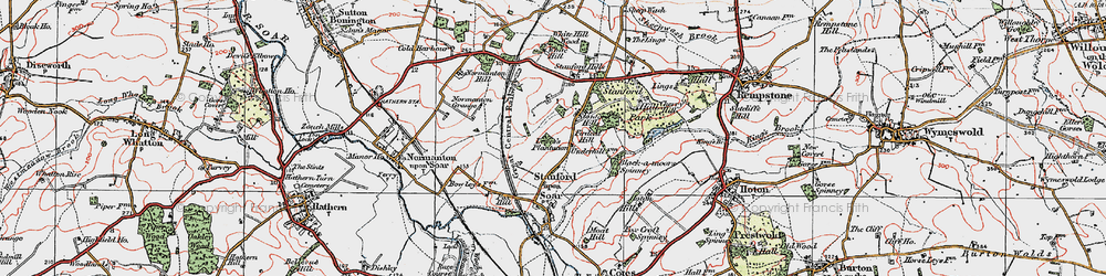 Old map of Stanford Hall in 1921