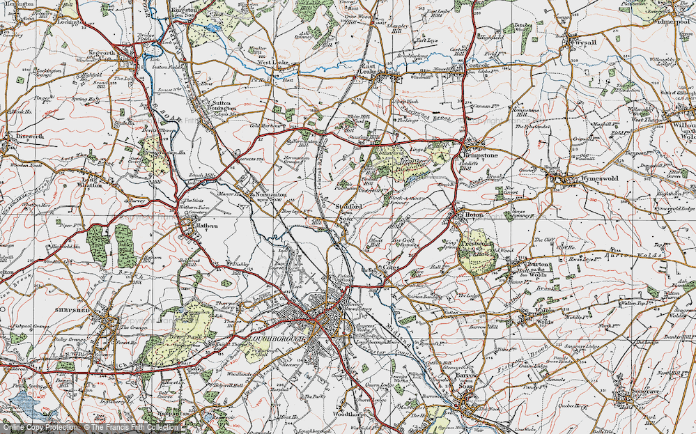 Old Map of Stanford on Soar, 1921 in 1921