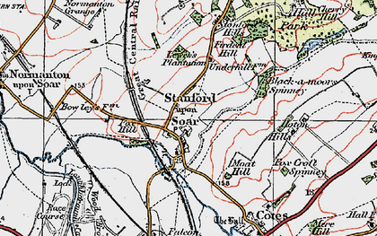 Old map of Stanford on Soar in 1921