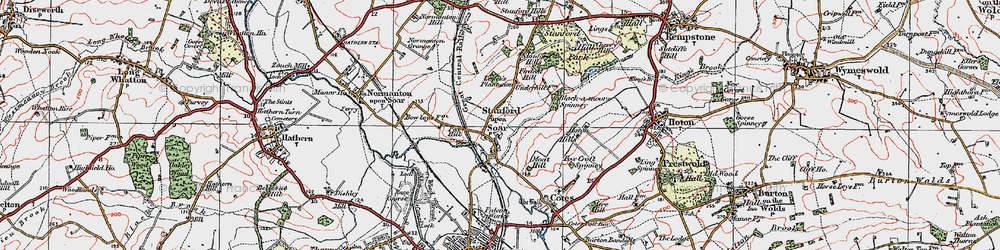 Old map of Stanford on Soar in 1921