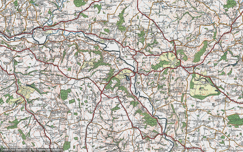 Old Map of Stanford on Teme, 1920 in 1920