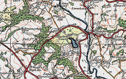 Old map of Stanford on Teme in 1920