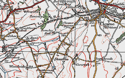 Old map of Stanfree in 1923