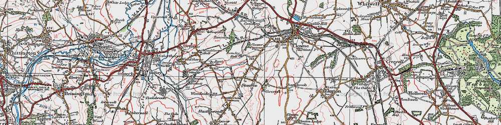 Old map of Stanfree in 1923