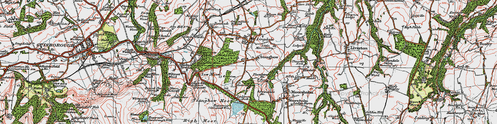 Old map of Stanghow in 1925