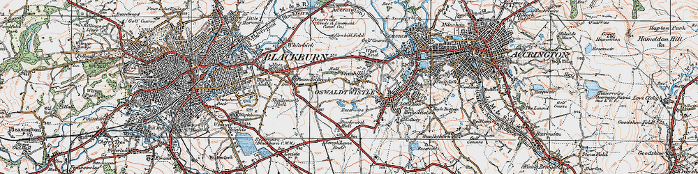 Old map of Stanhill in 1924