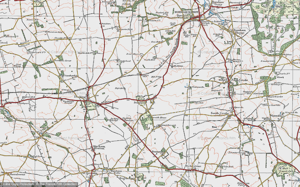 Old Map of Stanhoe, 1921 in 1921