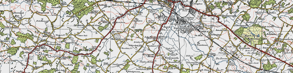Old map of Stanhope in 1921