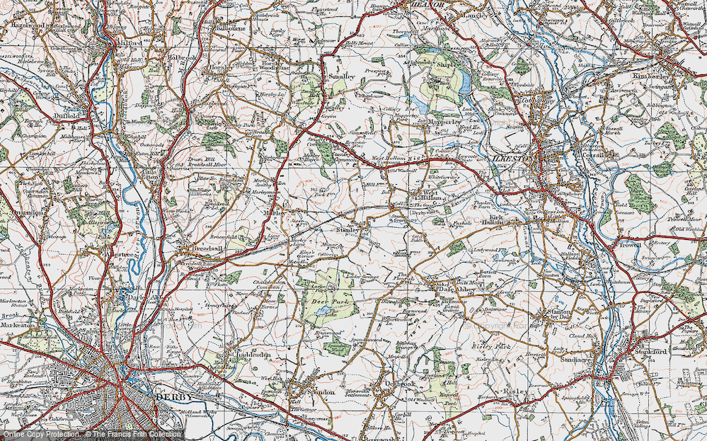 Old Map of Stanley, 1921 in 1921