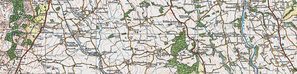 Old map of Stanley in 1921