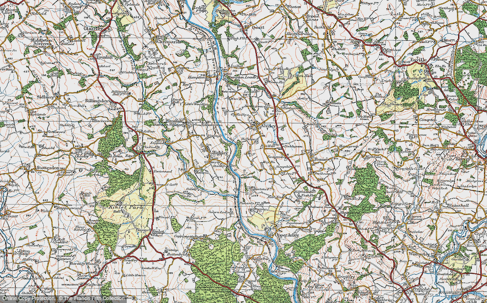 Old Map of Historic Map covering Severn Valley Country Park in 1921