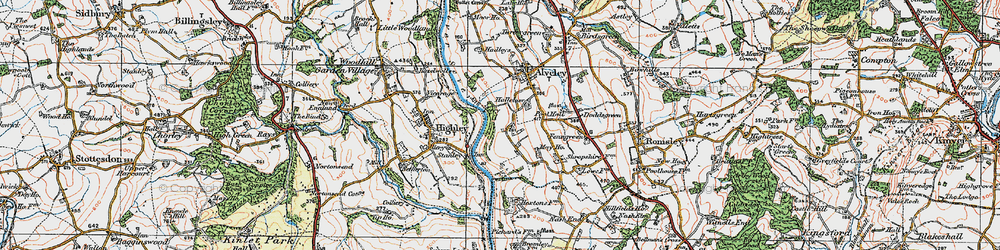 Old map of Severn Valley Country Park in 1921