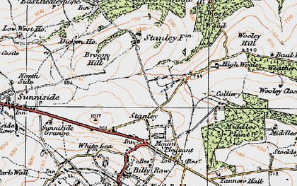 Old map of Stanley Crook in 1925