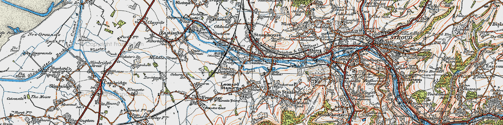 Old map of Stanley Downton in 1919