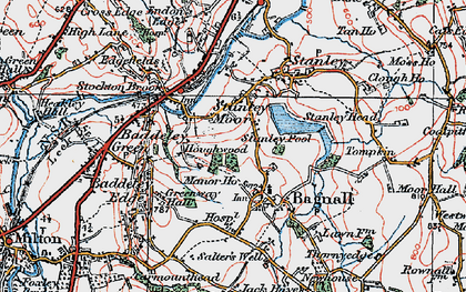 Old map of Stanley Moor in 1921