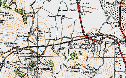 Old map of Stanley Pontlarge in 1919