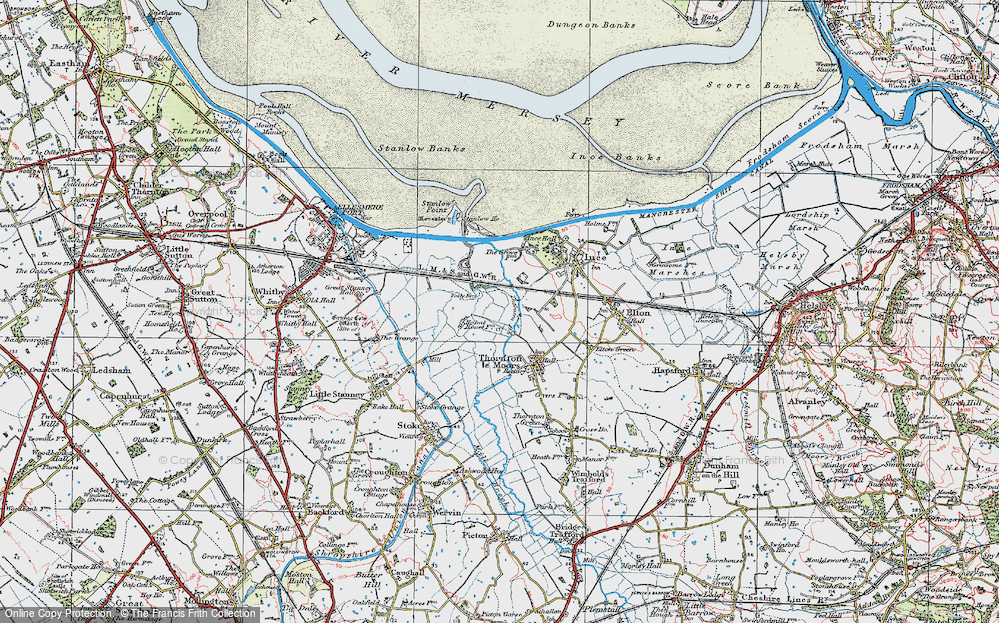 Old Map of Stanlow, 1924 in 1924