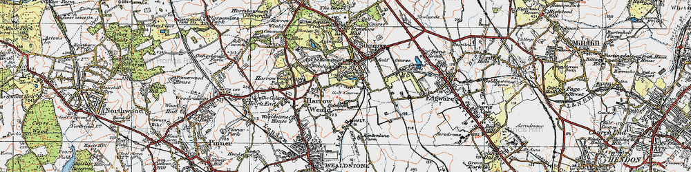 Old map of Stanmore in 1920