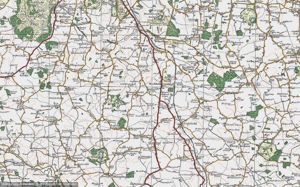 Old Map of Stanningfield, 1921 in 1921