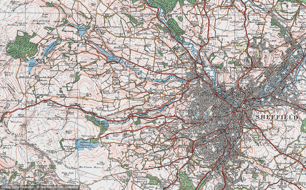 Old Map of Stannington, 1923 in 1923