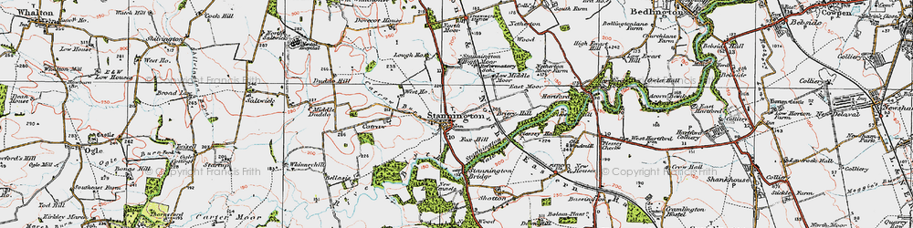 Old map of Stannington in 1925