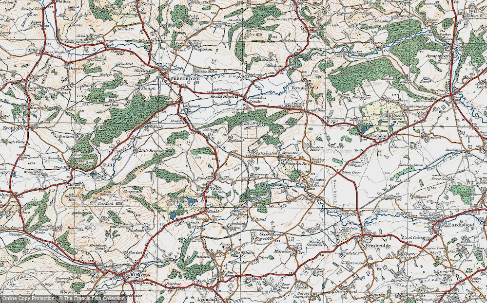 Old Map of Stansbatch, 1920 in 1920
