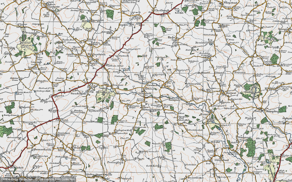 Old Map of Stansfield, 1921 in 1921