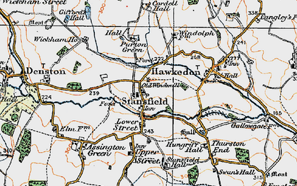 Old map of Stansfield in 1921